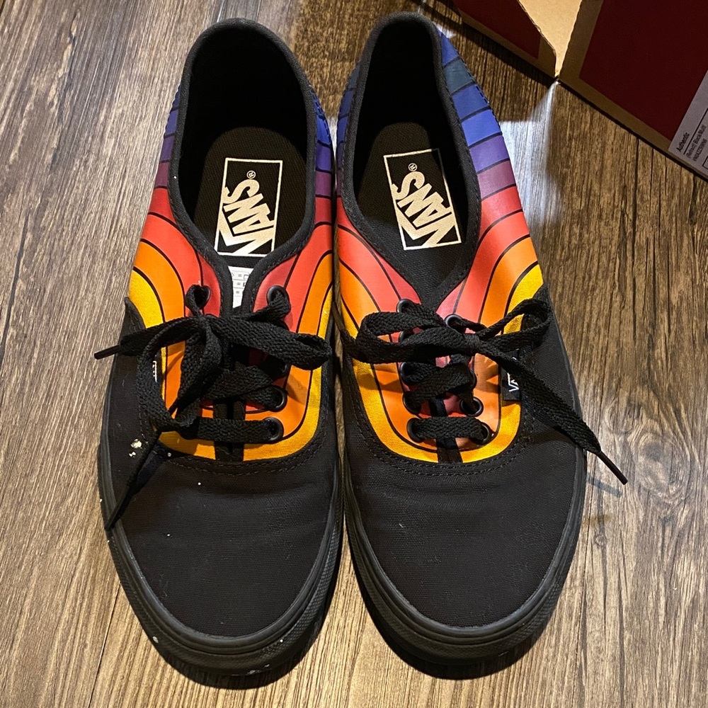 Vans Men's Black and Rainbow Sneakers